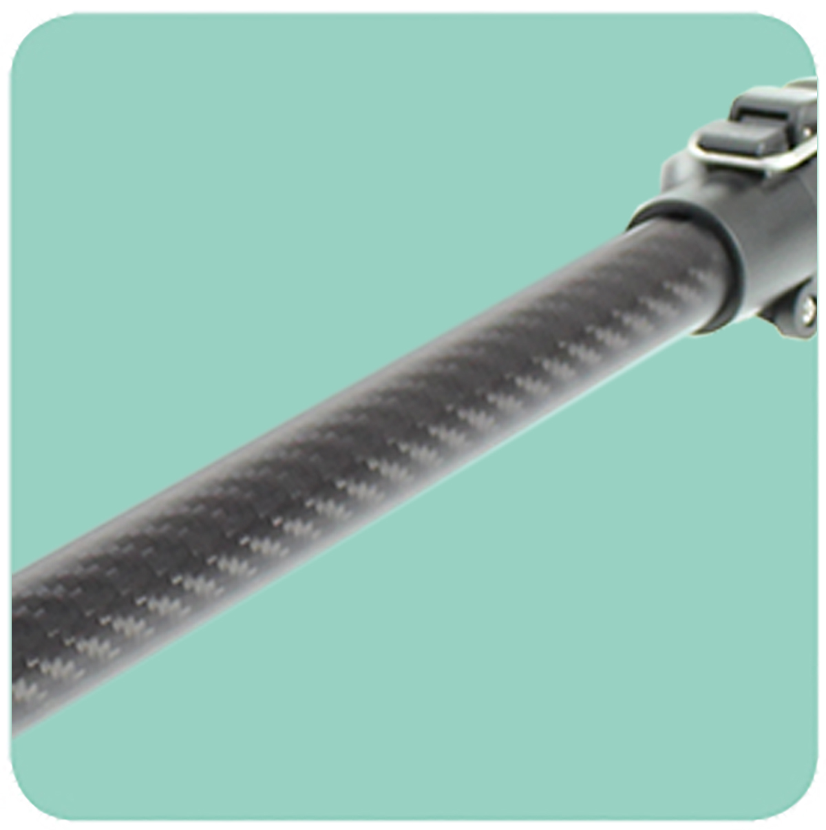 Shaft made of carbon fiber reinforced plastic.