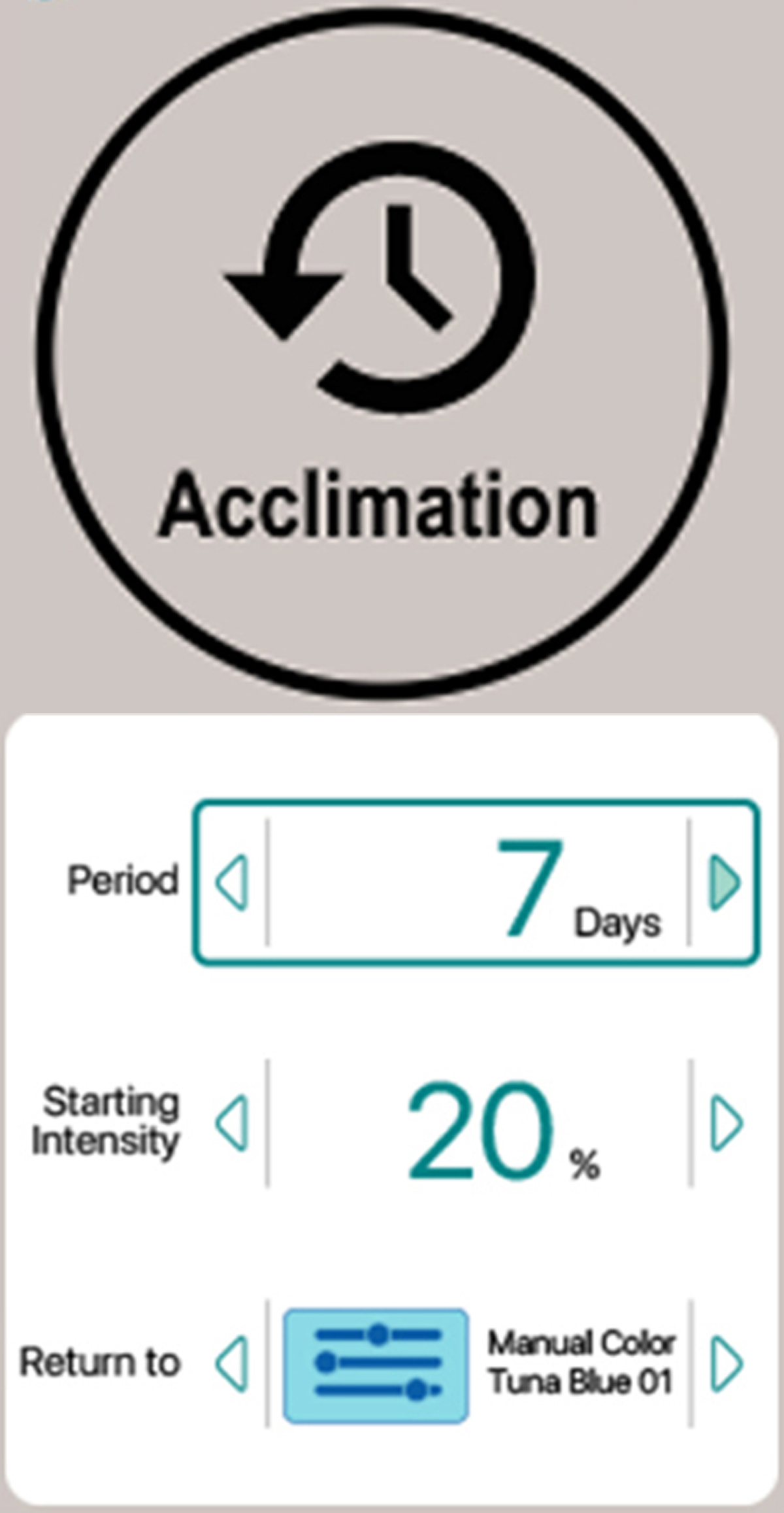 Acclimatization mode